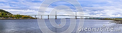 A panorama view towards the Kessock Bridge over the Moray Firth at Inverness, Scotland Stock Photo