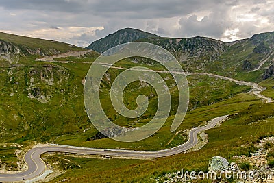 Panorama view on the Transalpina road in the high mountains, Romania, Europe Stock Photo