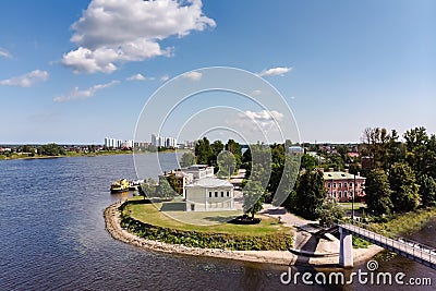 Panorama of the village of Ust-Izhora. Surroundings Of St. Petersburg, Russia. Stock Photo