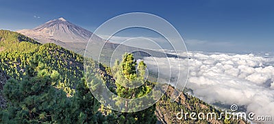 Panorama of the volcano Teide and Orotava Valley Tenerife Stock Photo
