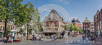 Panorama of the weigh house building in Leeuwarden Editorial Stock Photo