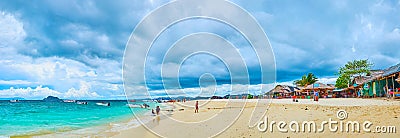 Panorama of white beach, Khai Nai island, Phuket, Thailand Editorial Stock Photo