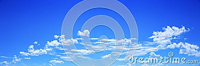 panorama of white clouds on blue sky for background and design Stock Photo