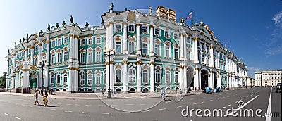 Panorama of Winter Palace, Hermitage museum Editorial Stock Photo