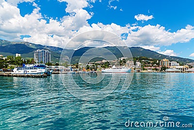 Panorama of Yalta, Crimea, Ukraine Stock Photo