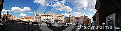 Panorama on Zagreb. Square. Centre Editorial Stock Photo