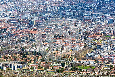 Panorama view of city of Zurich from the Uetliberg mountain Stock Photo