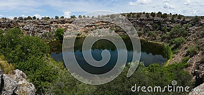 Panoramatic photo of beautiful volcanic lake, Arizona, USA Stock Photo