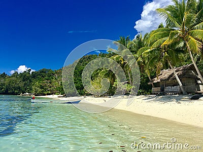 Panoramatic view of Gam island Stock Photo