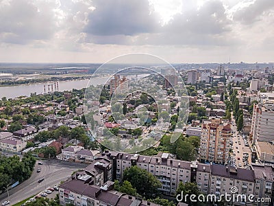 The panoramic aerial view of the city Rostov-on-Don in southern Russia Editorial Stock Photo