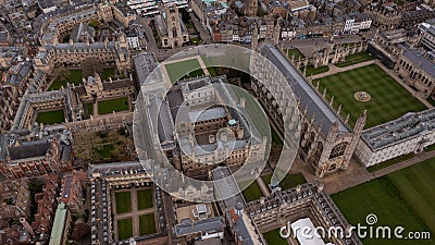 Aerial View Landscape of the Famous Cambridge University, King& x27;s College, United Kingdom Editorial Stock Photo