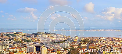 Panoramic aerial view Lisbon Portugal Stock Photo