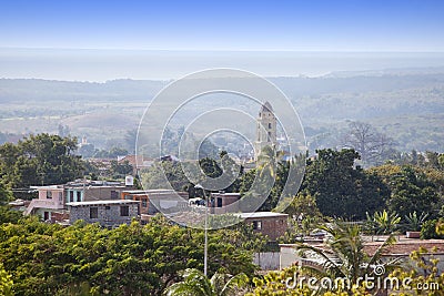 Panoramic aerial view on Trinidad with Lucha Contra Bandidos, Cuba Stock Photo