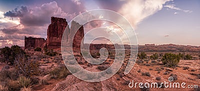 Panoramic American landscape view of Scenic red rock canyons Stock Photo