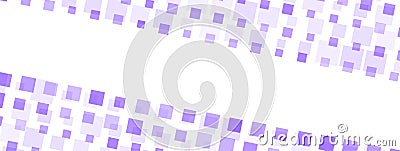 Panoramic Banner with Purple Squares Texture Frame Stock Photo