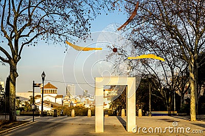 Panoramic of Barcelona from Montjuic Editorial Stock Photo