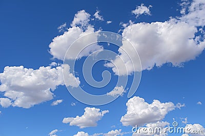 Panoramic clouds scape from summer day and blue background Stock Photo