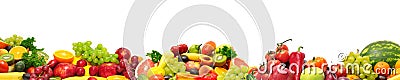 Panoramic collection fresh fruits and vegetables for skinali iso Stock Photo