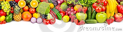 Panoramic collection fresh fruits and vegetables for skinali iso Stock Photo