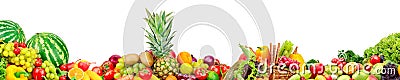 Panoramic collection of fruits and vegetables for skinali Stock Photo