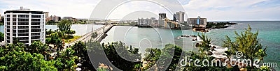 Panoramic of Condado to San Juan Editorial Stock Photo