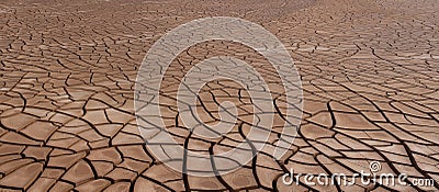 Panoramic Cracked Soil Drought Stock Photo