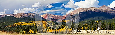 Panoramic Fall Landscape Colorado Rocky Mountains Stock Photo