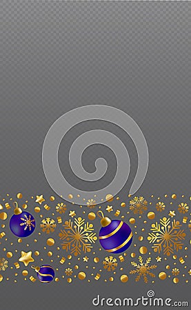 Panoramic Festive New Year Christmas Web Template for Postcard, Advertising No Background - Vector Vector Illustration