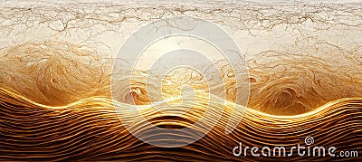 Panoramic gradient brown and beige waves as Background - Artificial Art Stock Photo