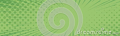 Panoramic green comic zoom with lines - Vector Vector Illustration