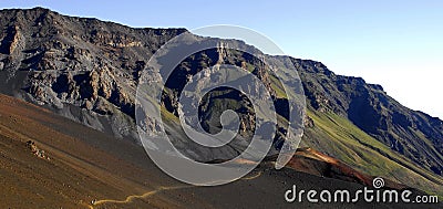 Panoramic Haleakala crater Stock Photo