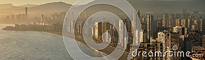 Panoramic image Benidorm cityscape, Spain Stock Photo