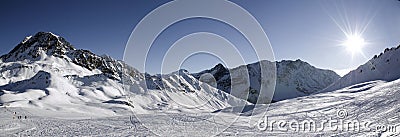 Panoramic in Les Arcs. France Stock Photo