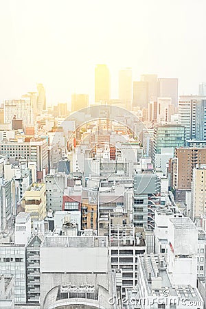 Panoramic modern cityscape building view of Nagoya, Japan. mix hand drawn sketch illustration Cartoon Illustration