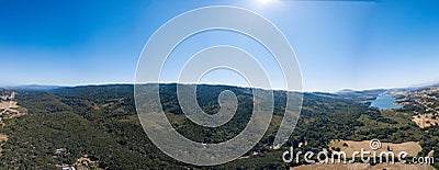 Panoramic Mountains of Crystal Springs Reservoir 60 Megapixel Stock Photo