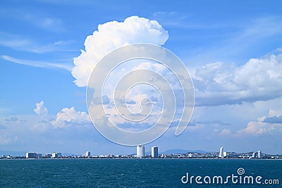 Panoramic photo of the city Pattaya Stock Photo