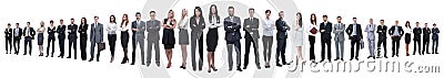 Panoramic photo of a group of confident business people. Stock Photo