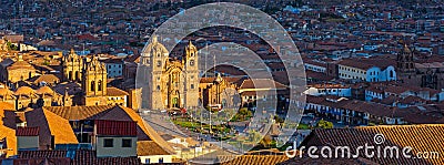 Cityscape of Cusco at Sunset, Peru Editorial Stock Photo