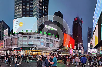 Panoramic Photo of Broadway, Times Square, New York City, USA Editorial Stock Photo