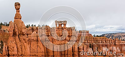 Panoramic photograph of Bryce Canyon with Thor's Hammer Stock Photo