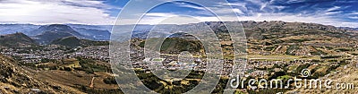 Huamachuco panoramic village, Andes Peru Stock Photo