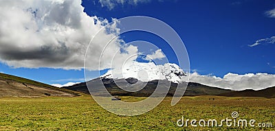 Panoramic picture of Volcano Antisana (Ecuador) Stock Photo