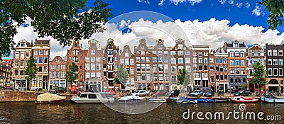 Panoramic Prinsengracht Stock Photo