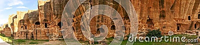 Panoramic of the ruins of ancient Dara fortress city of East Roman Empire in Mardin, Turkey Editorial Stock Photo