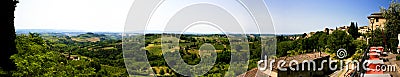 Panoramic San Gimignano Italy Stock Photo