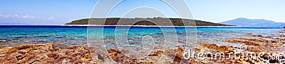 Panoramic Sea landscape from Korcula Island Stock Photo