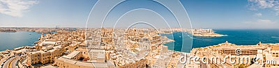 Panoramic shot of beautiful Valletta city Stock Photo