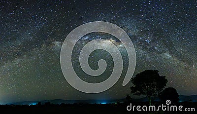 Panoramic shot of the milky way at Sabah, Malaysia, Borneo Stock Photo