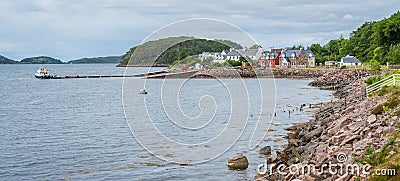 Panoramic sight of Shieldaig, village in Wester Ross in the Northwest Highlands of Scotland. Stock Photo