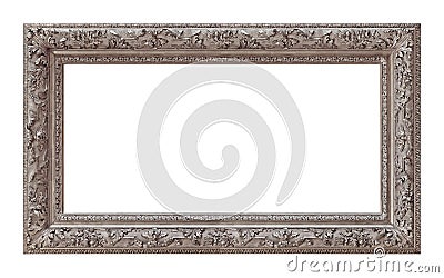 Panoramic silver frame for paintings, mirrors or photo Stock Photo